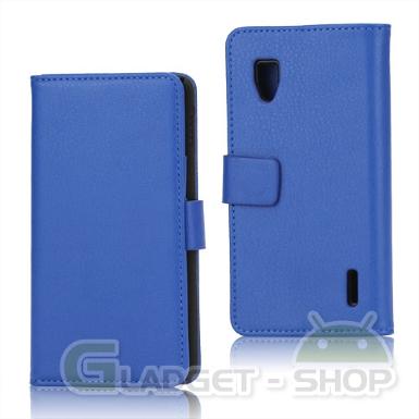 เคส LG Optimus G (Blue Flip Case) พร้อมช่องเก็บบัตรเครดิต